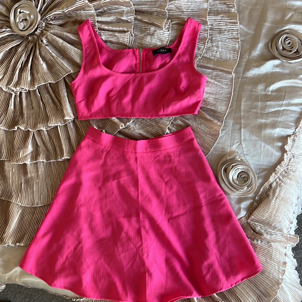 Cider Pink Crop Top & Skirt